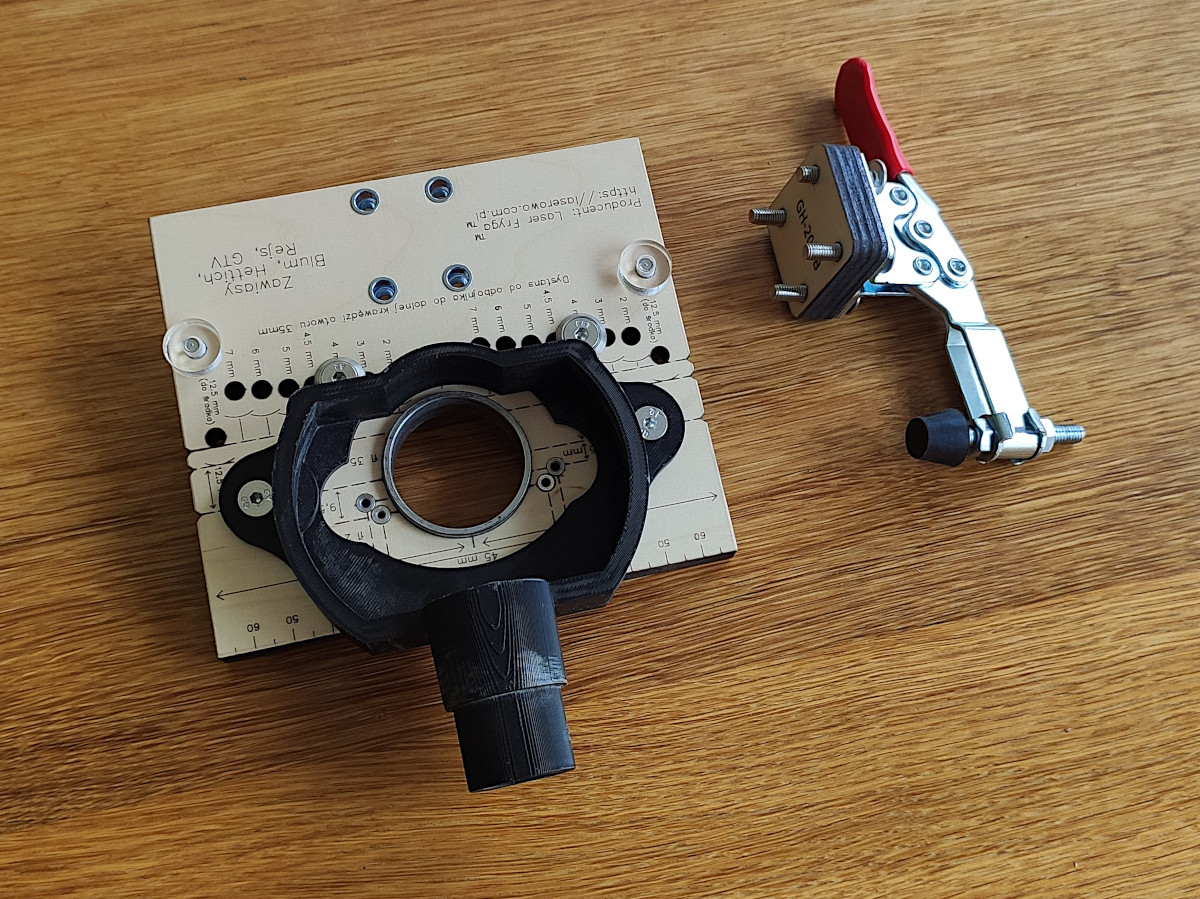 Szablon wraz ze ściskiem i tulejką standardową